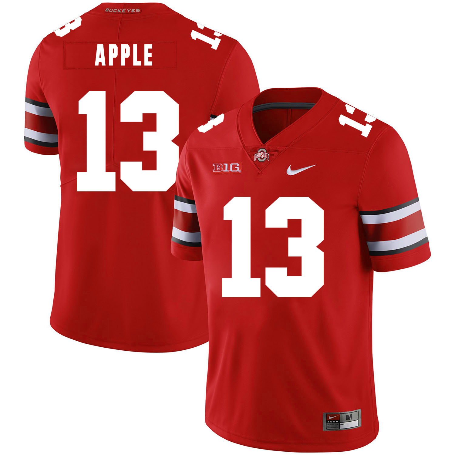 Ohio State Buckeyes 13 Eli Apple Red Nike College Football Jersey