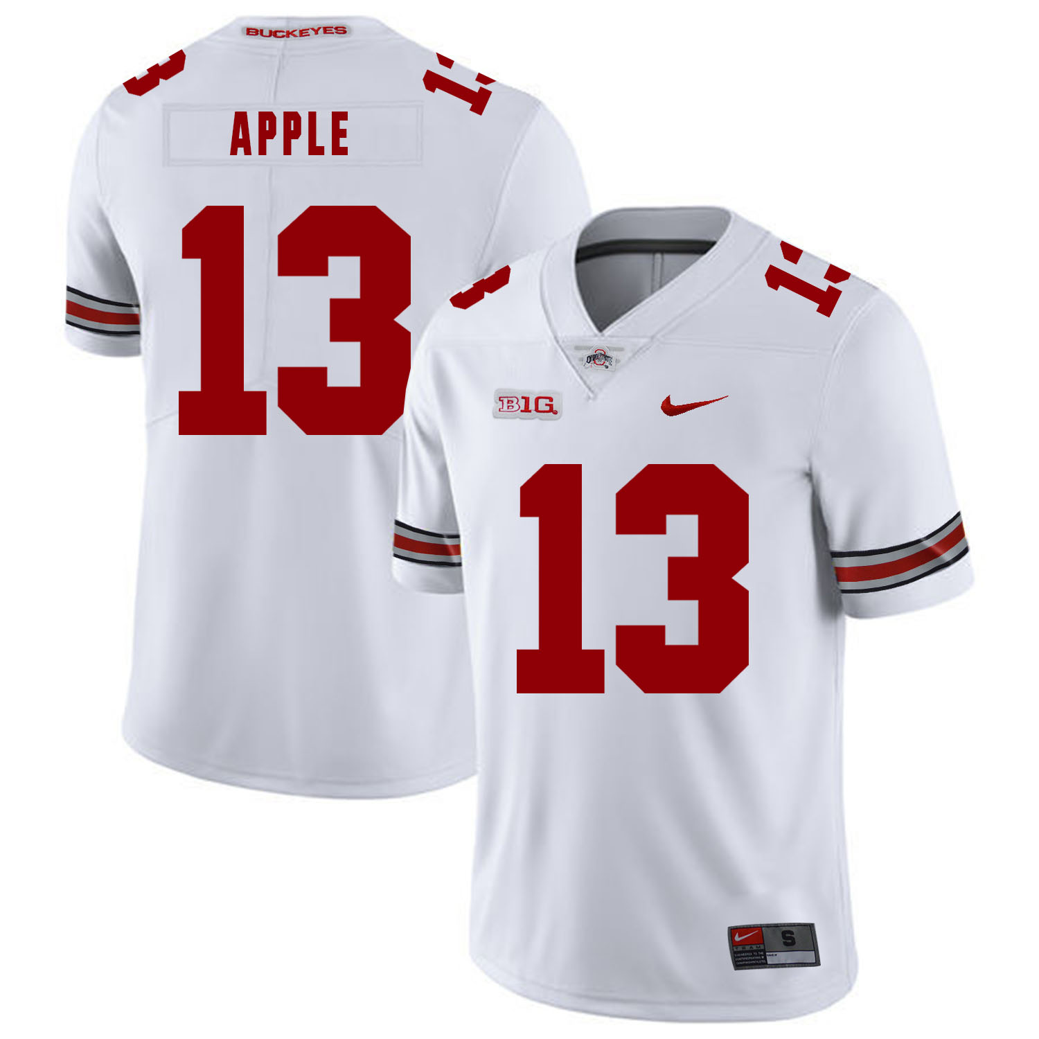 Ohio State Buckeyes 13 Eli Apple White Nike College Football Jersey