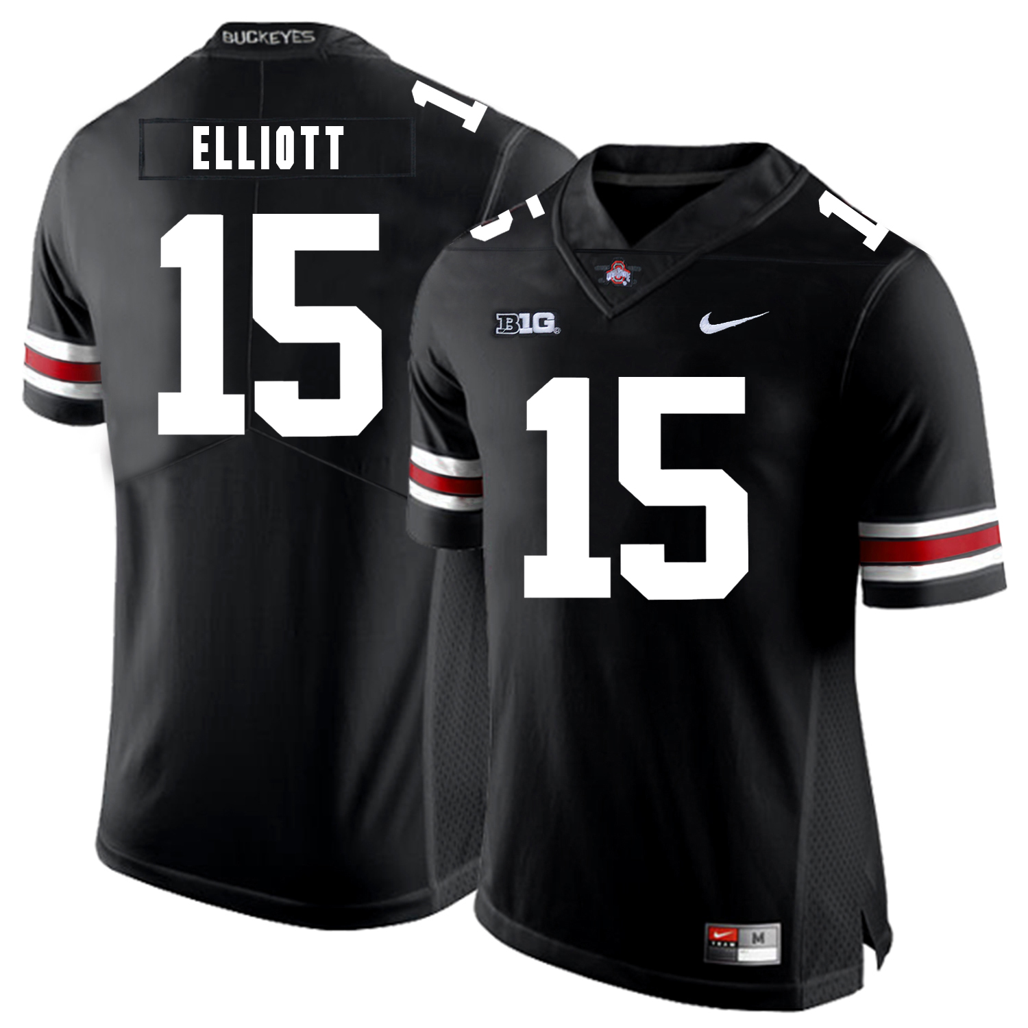 Ohio State Buckeyes 15 Ezekiel Elliott Black Nike College Football Jersey