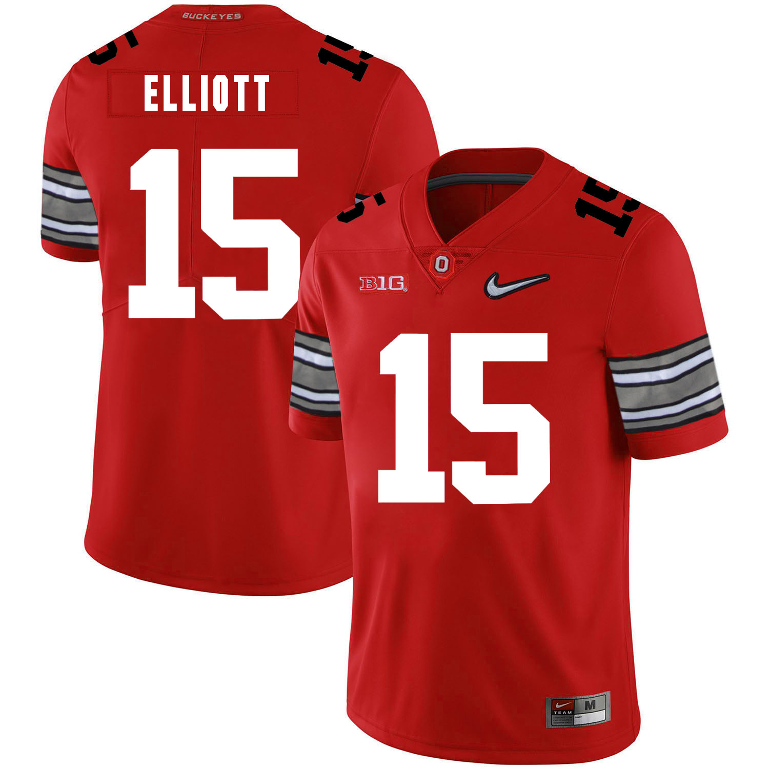 Ohio State Buckeyes 15 Ezekiel Elliott Red Diamond Nike Logo College Football Jersey