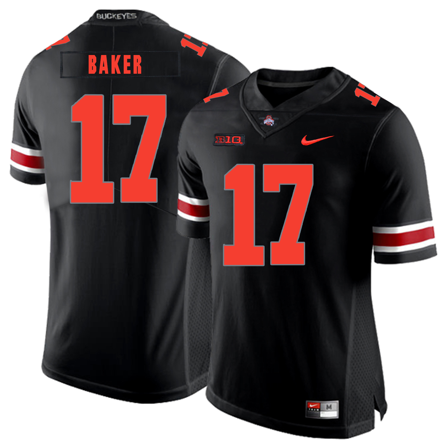 Ohio State Buckeyes 17 Jerome Baker Black Shadow Nike College Football Jersey