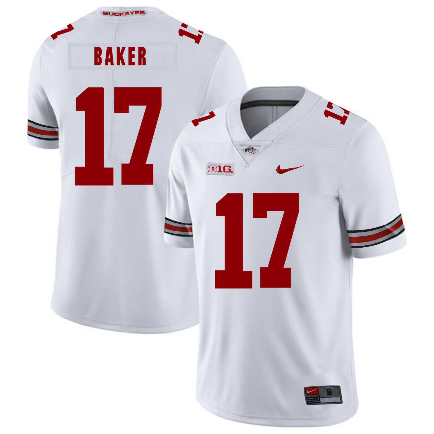 Ohio State Buckeyes 17 Jerome Baker White Nike College Football Jersey