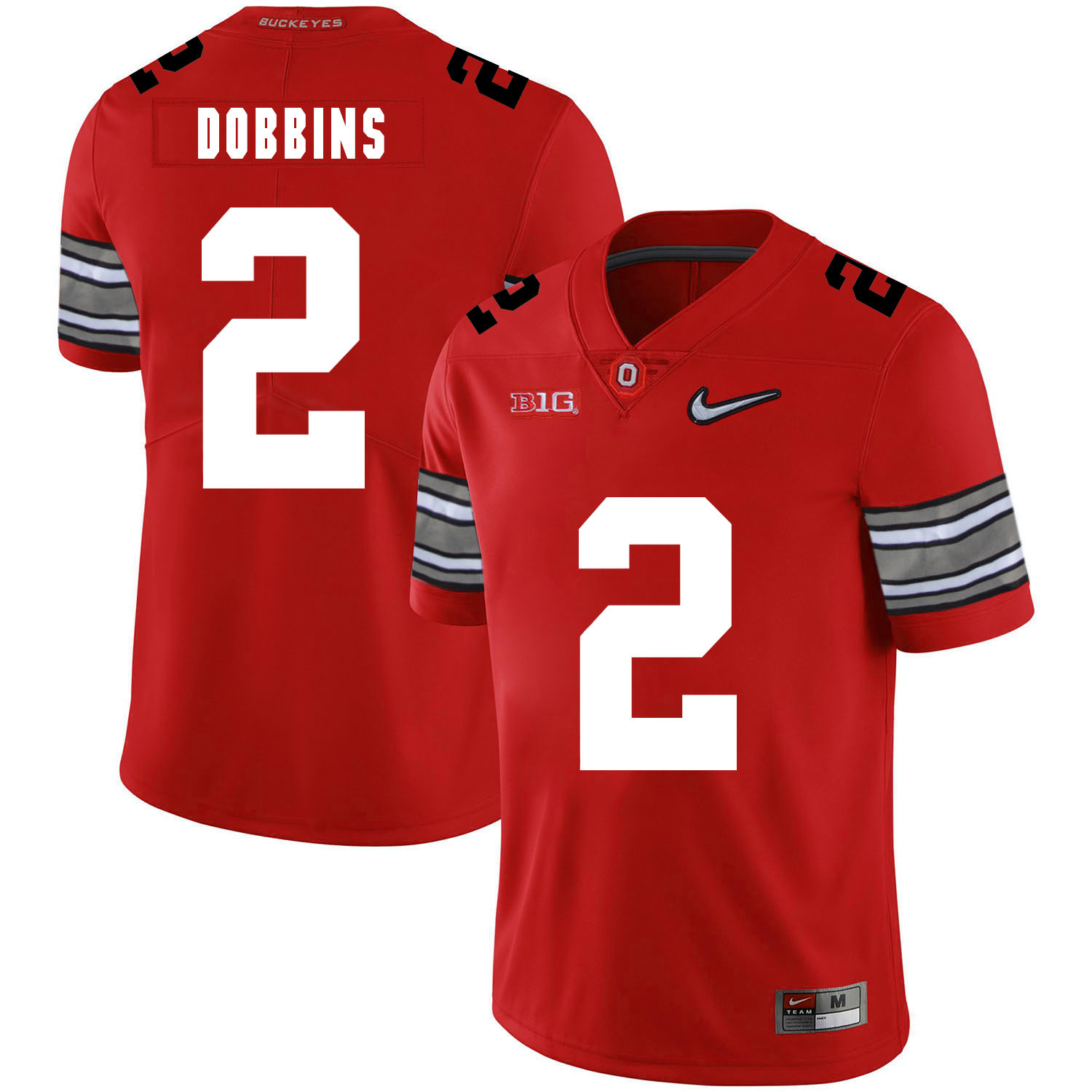 Ohio State Buckeyes 2 J.K. Dobbins Red Diamond Nike Logo College Football Jersey