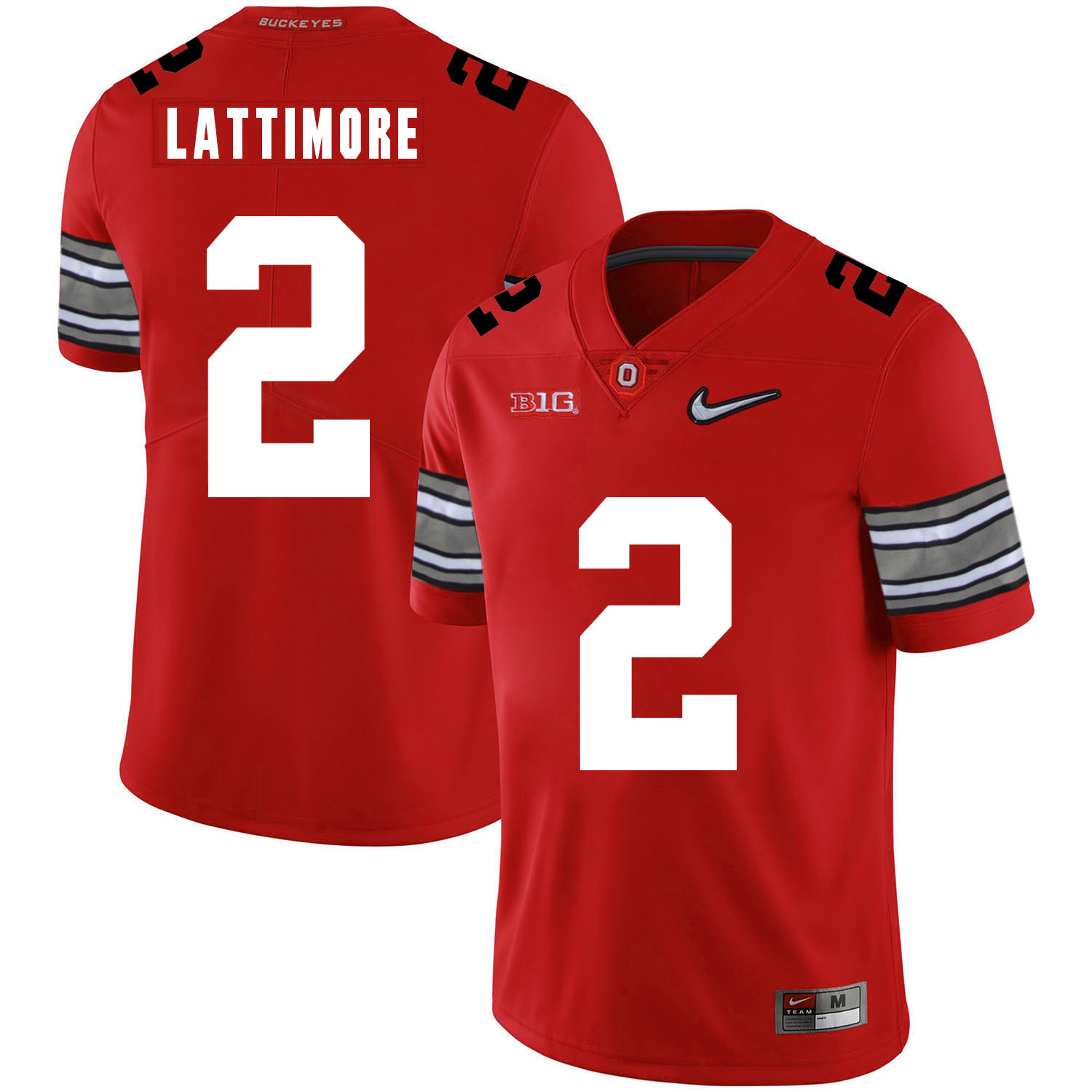 Ohio State Buckeyes 2 Marshon Lattimore Red Diamond Nike Logo College Football Jersey