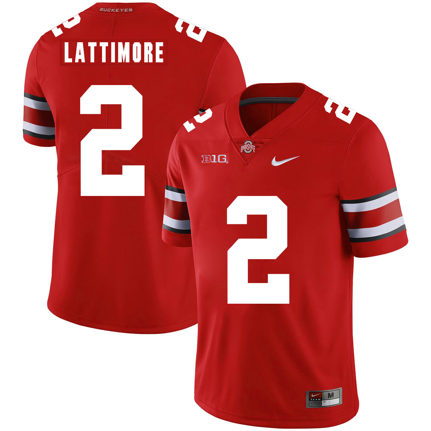 Ohio State Buckeyes 2 Marshon Lattimore Red Nike College Football Jersey