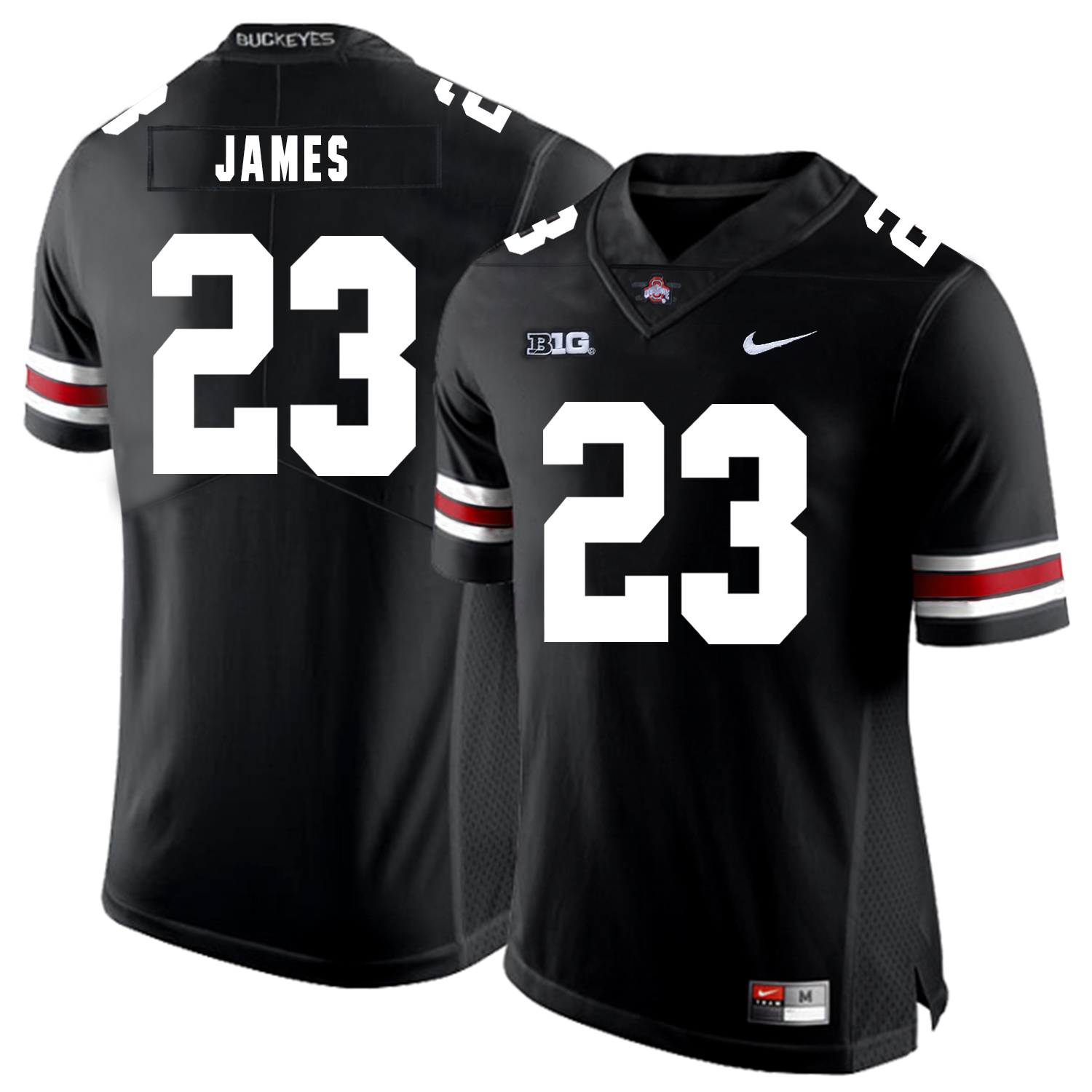 Ohio State Buckeyes 23 Lebron James Black Nike College Football Jersey