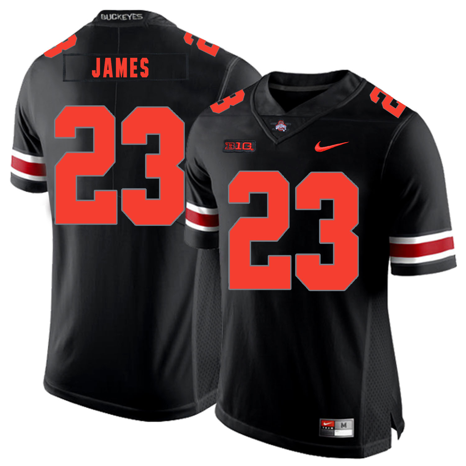 Ohio State Buckeyes 23 Lebron James Black Shadow Nike College Football Jersey