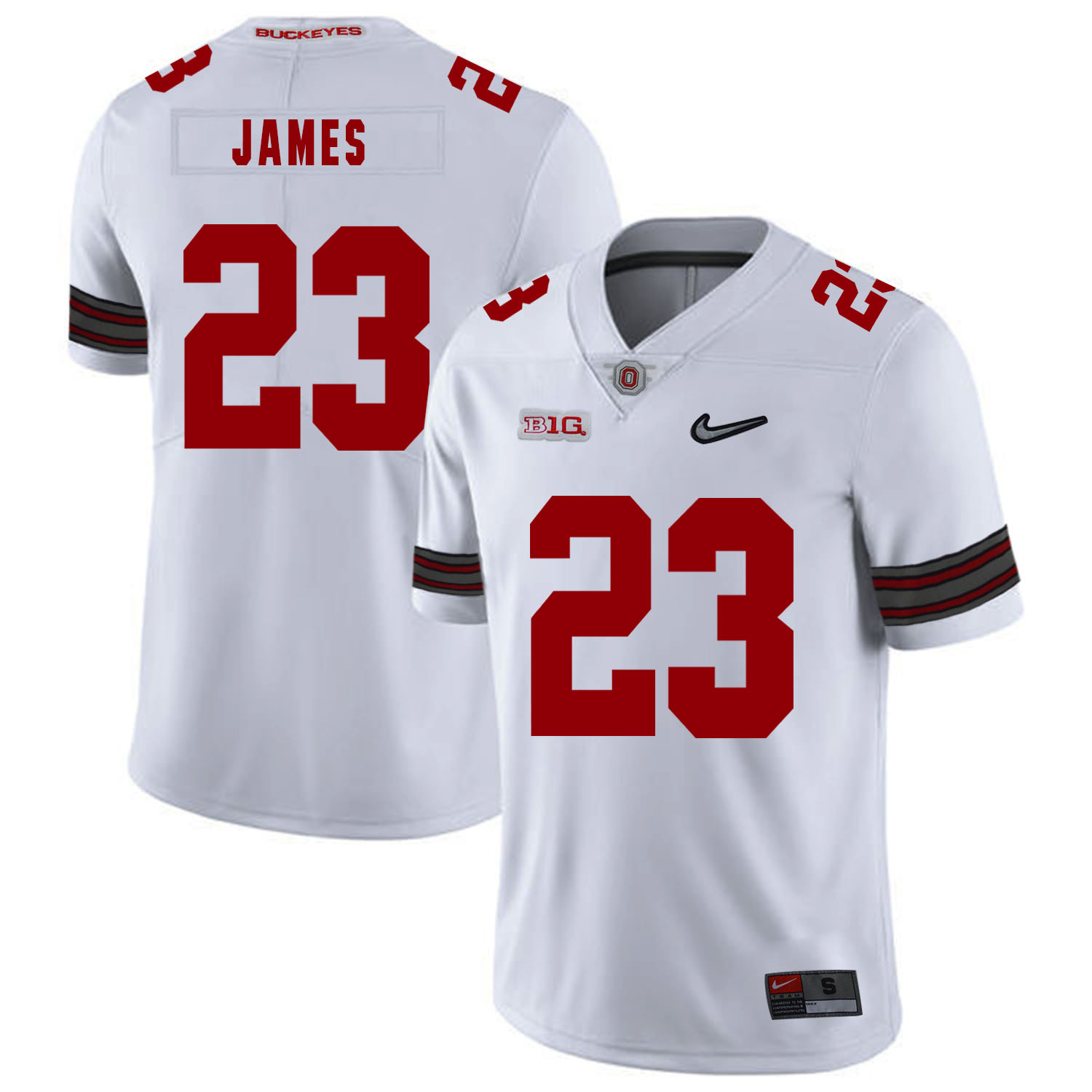 Ohio State Buckeyes 23 Lebron James White Diamond Nike Logo College Football Jersey