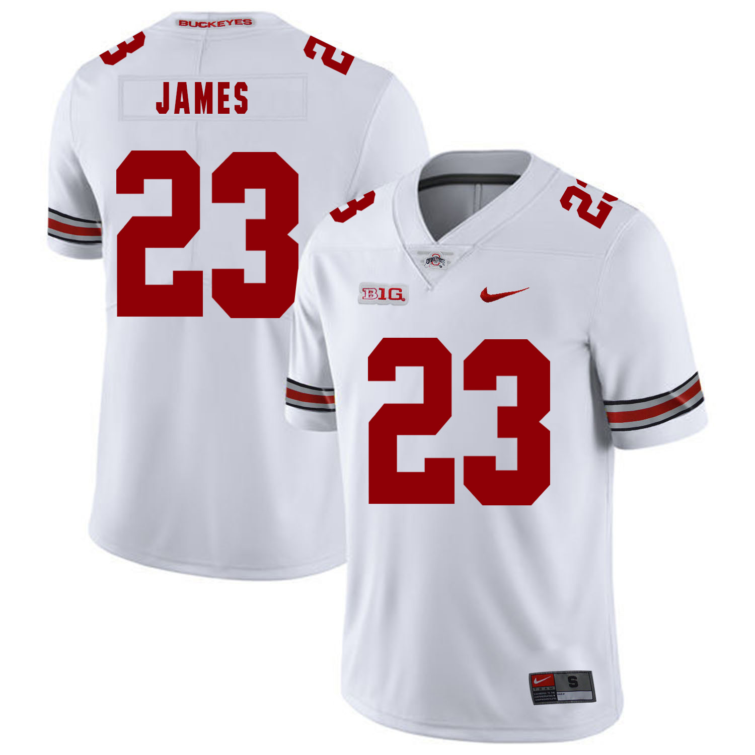 Ohio State Buckeyes 23 Lebron James White Nike College Football Jersey