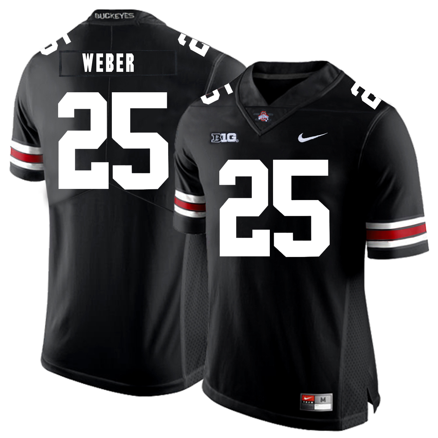 Ohio State Buckeyes 25 Mike Weber Black Nike College Football Jersey