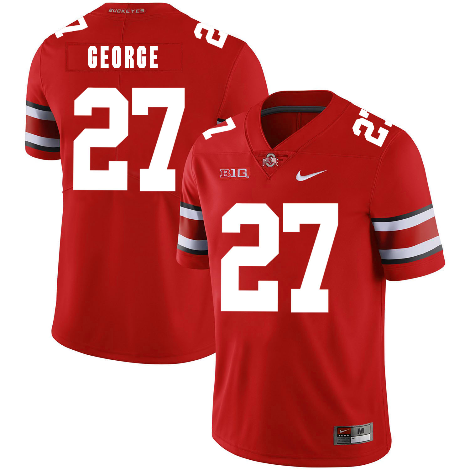 Ohio State Buckeyes 27 Eddie George Red Nike College Football Jersey