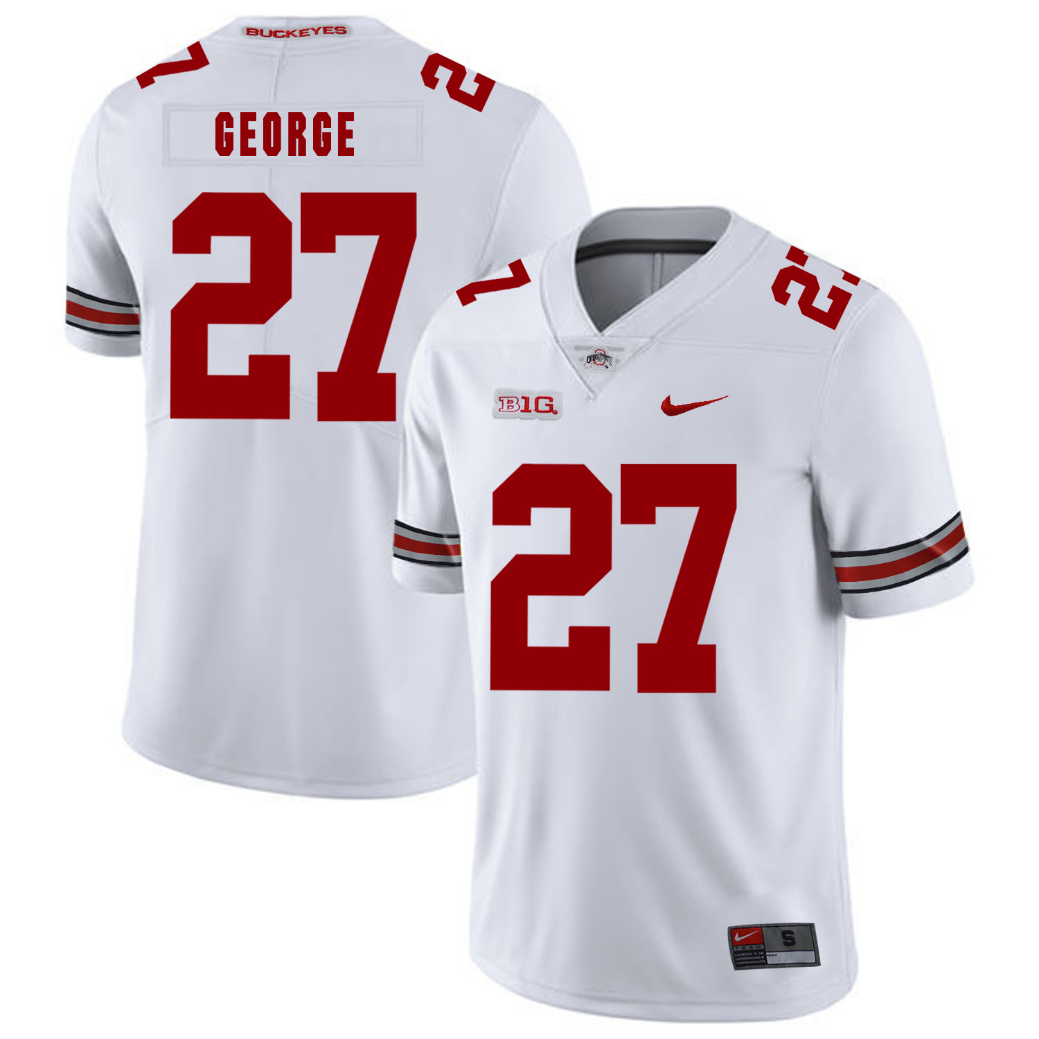 Ohio State Buckeyes 27 Eddie George White Nike College Football Jersey