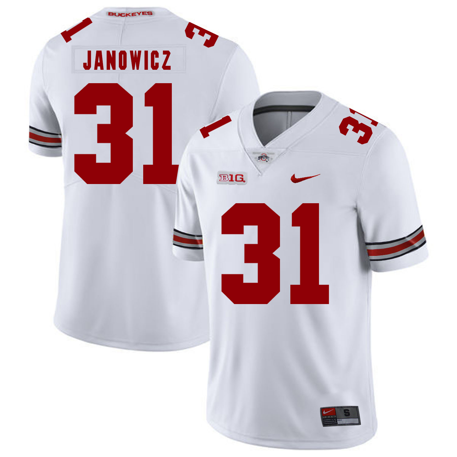 Ohio State Buckeyes 31 Vic Janowicz White Nike College Football Jersey