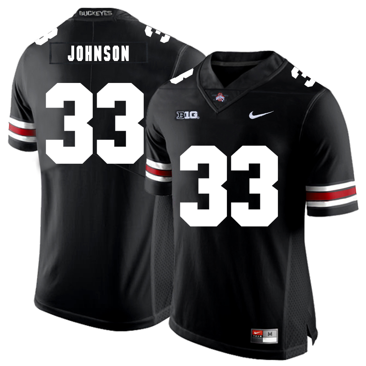 Ohio State Buckeyes 33 Pete Johnson Black Nike College Football Jersey