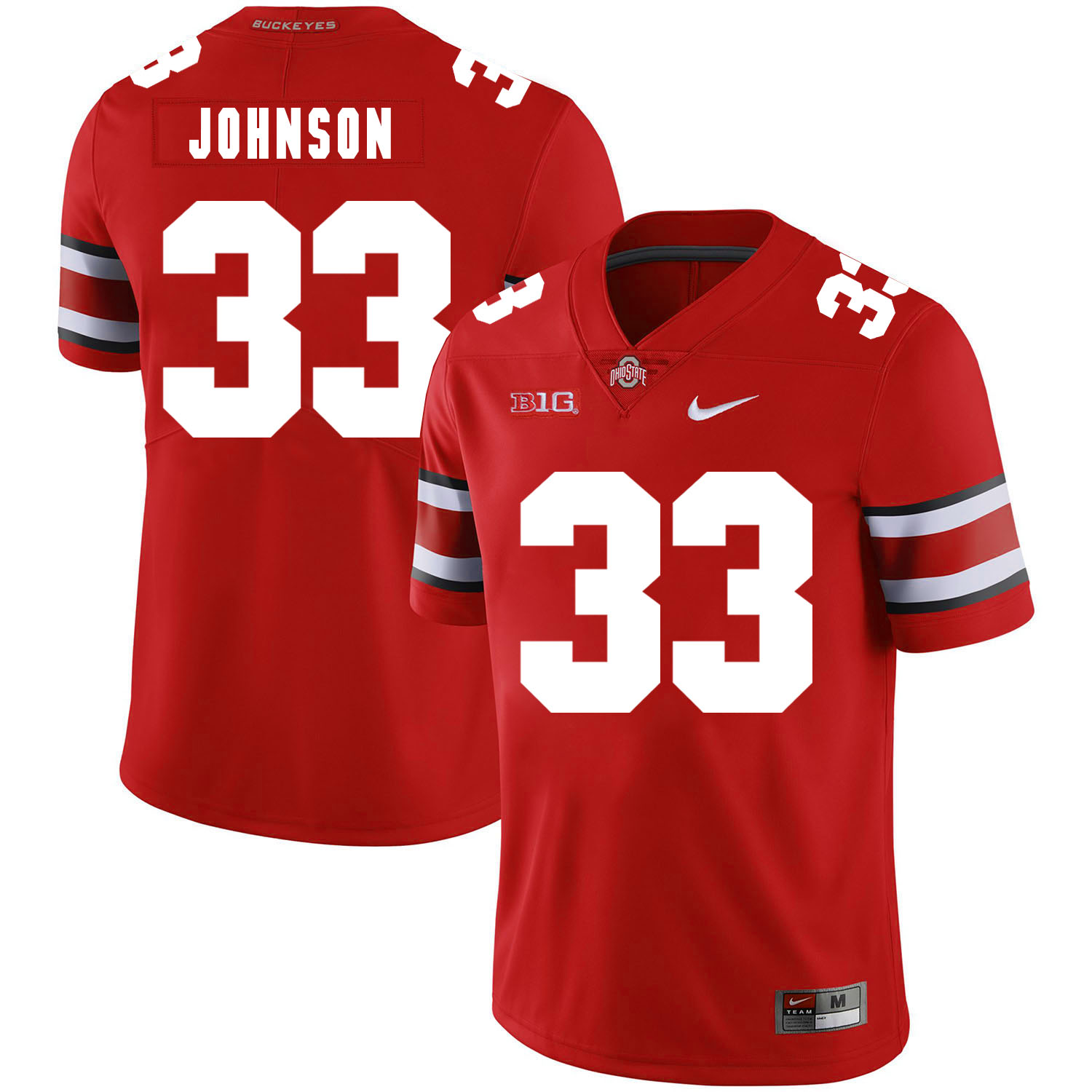 Ohio State Buckeyes 33 Pete Johnson Red Nike College Football Jersey