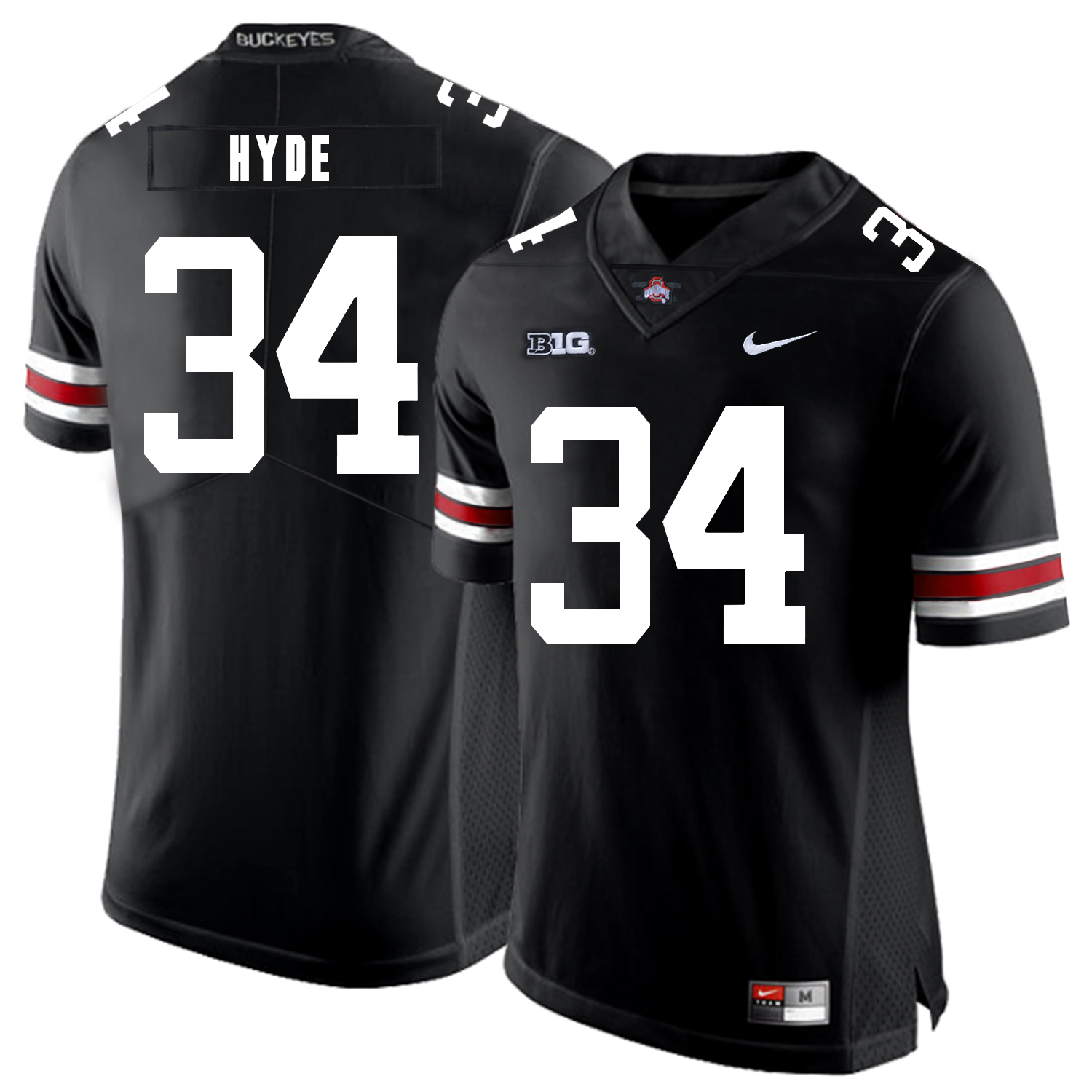 Ohio State Buckeyes 34 Carlos Hyde Black Nike College Football Jersey