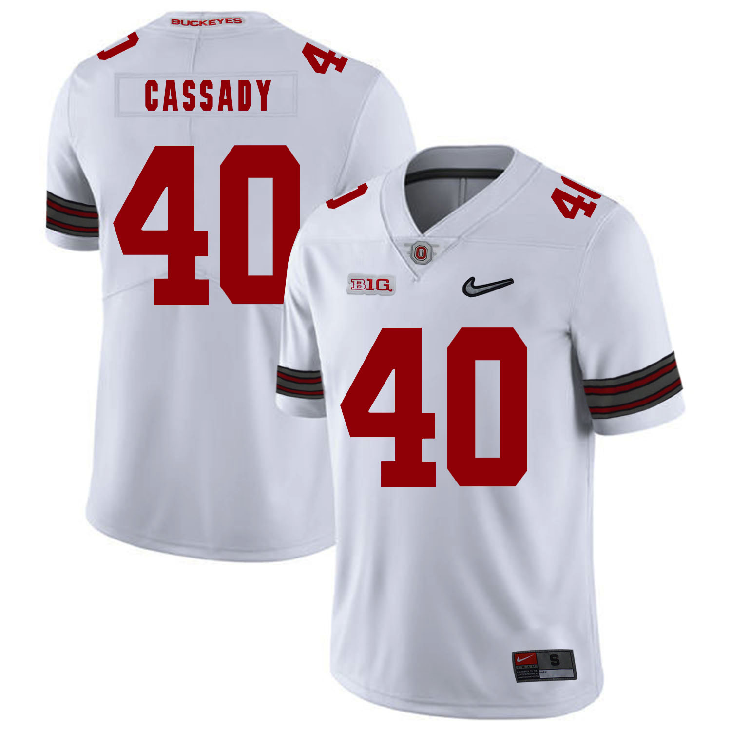 Ohio State Buckeyes 40 Howard Cassady White Diamond Nike Logo College Football Jersey