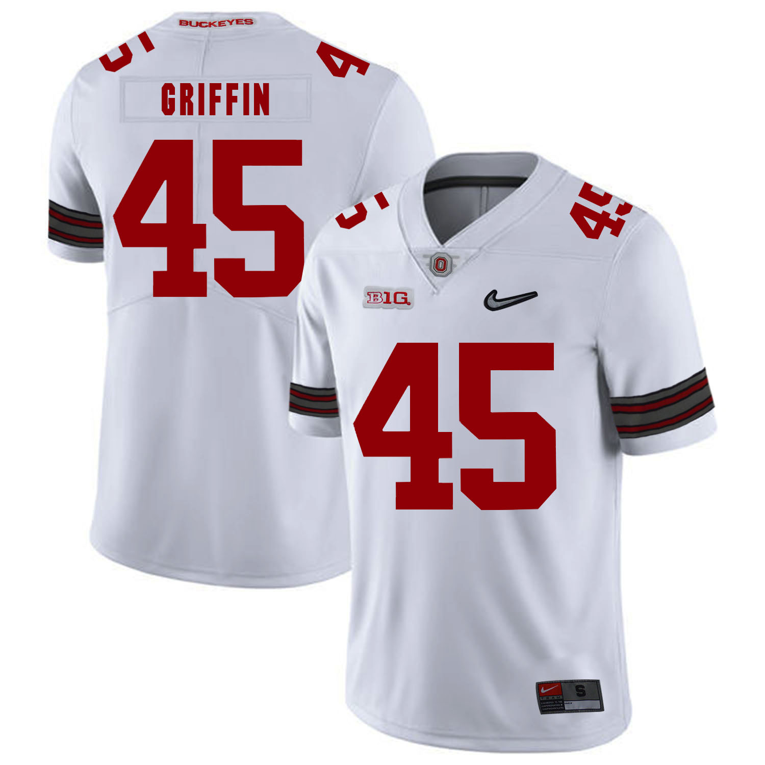 Ohio State Buckeyes 45 Archie Griffin White Diamond Nike Logo College Football Jersey