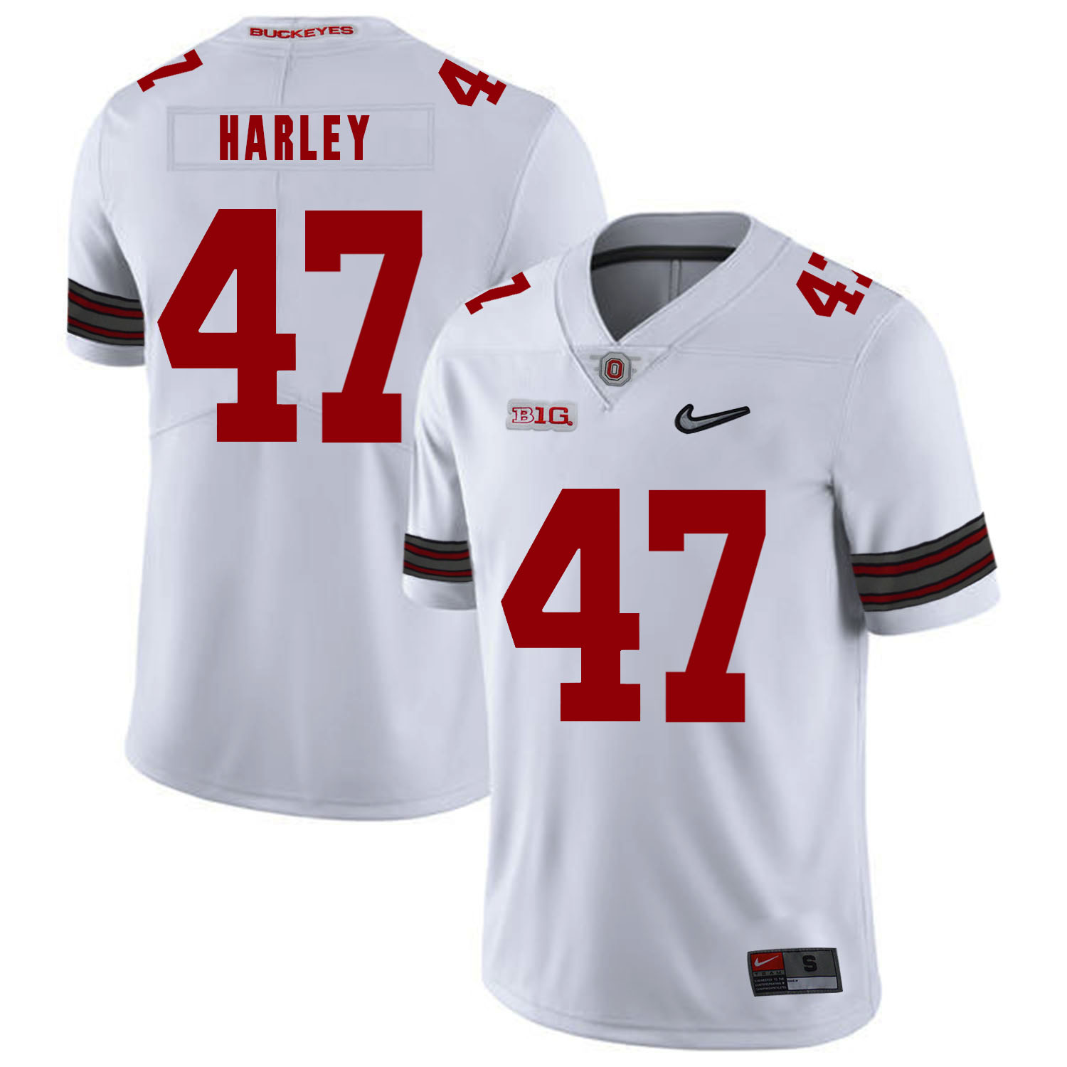 Ohio State Buckeyes 47 Chic Harley White Diamond Nike Logo College Football Jersey