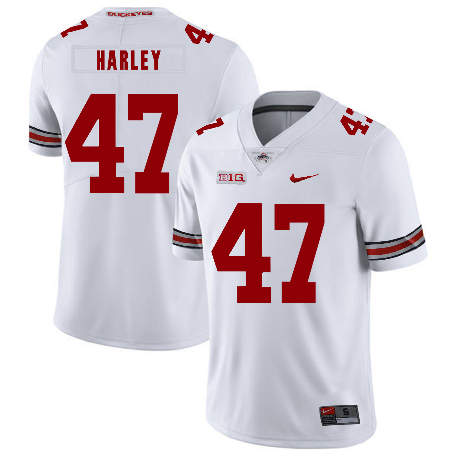 Ohio State Buckeyes 47 Chic Harley White Nike College Football Jersey