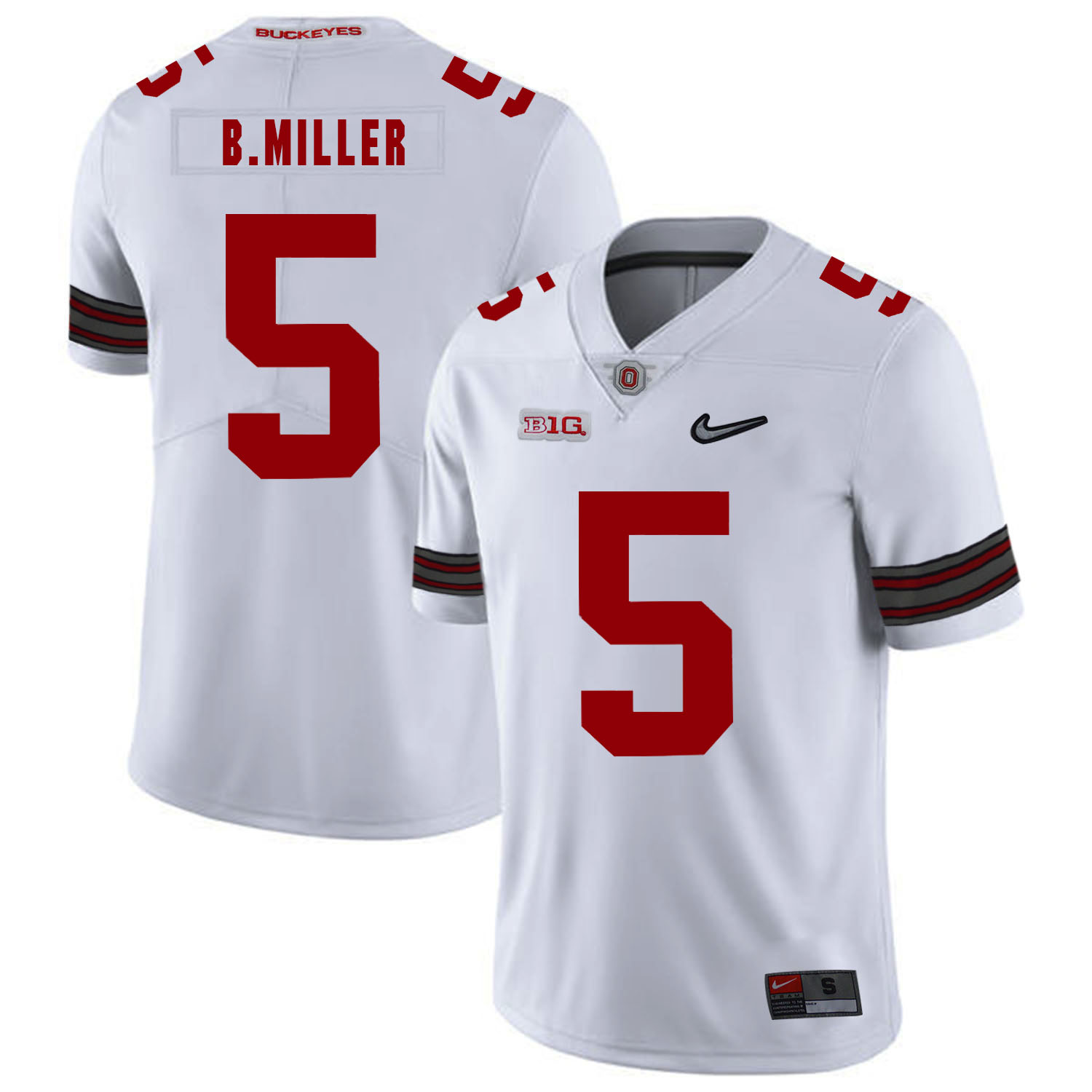 Ohio State Buckeyes 5 Braxton Miller White Diamond Nike Logo College Football Jersey