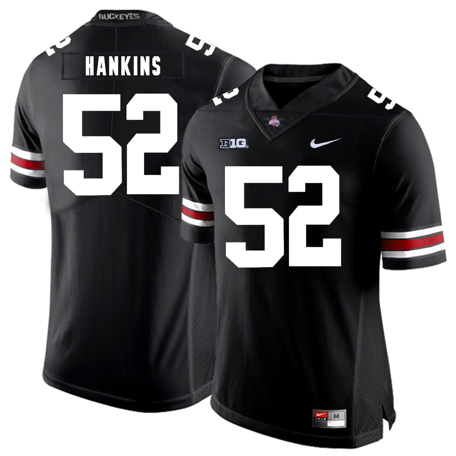 Ohio State Buckeyes 52 Johnathan Hankins Black Nike College Football Jersey