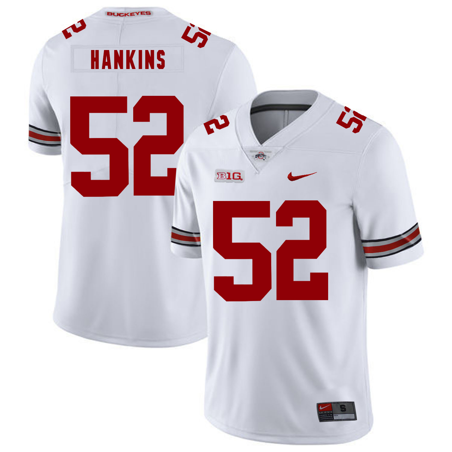 Ohio State Buckeyes 52 Johnathan Hankins White Nike College Football Jersey