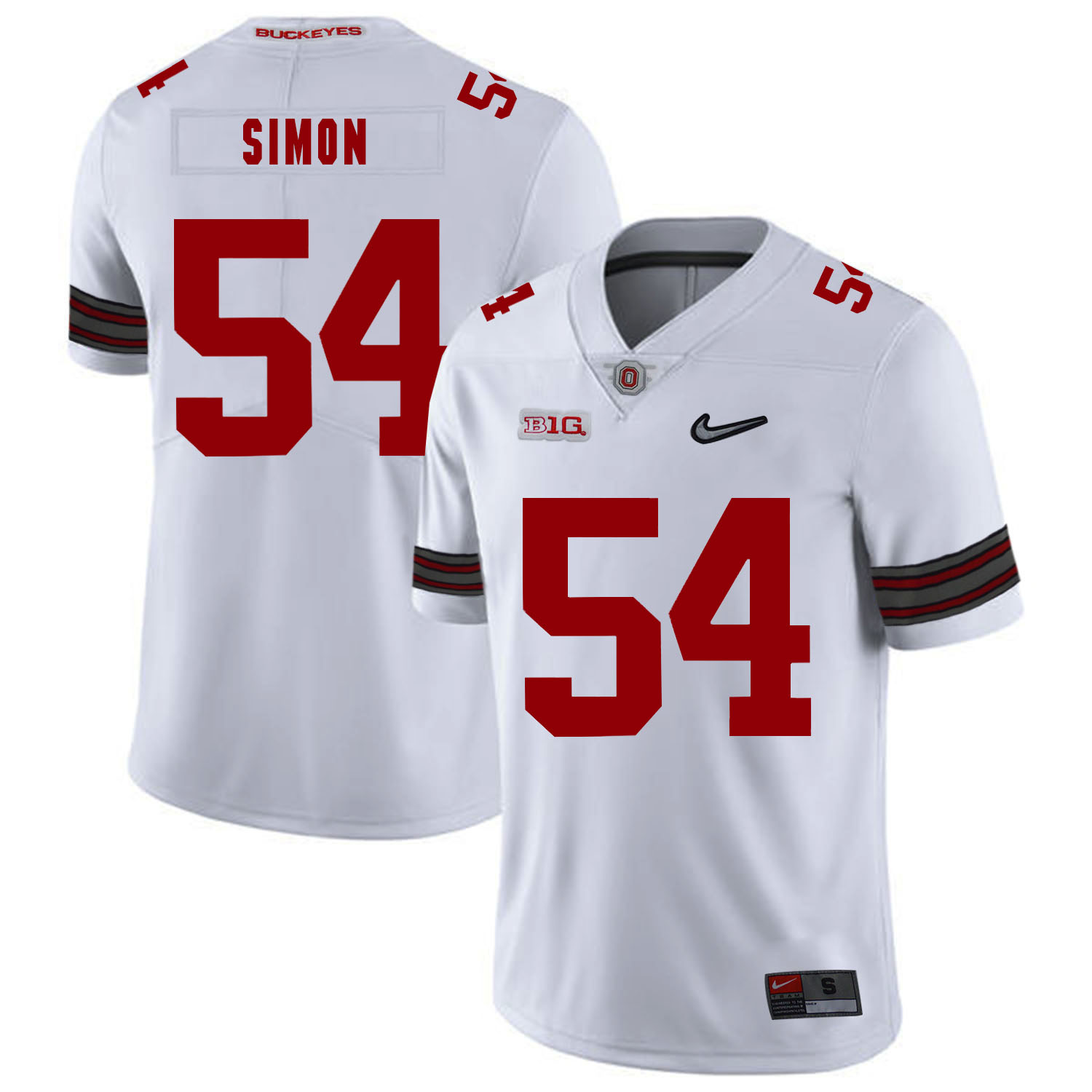 Ohio State Buckeyes 54 John Simon White Diamond Nike Logo College Football Jersey