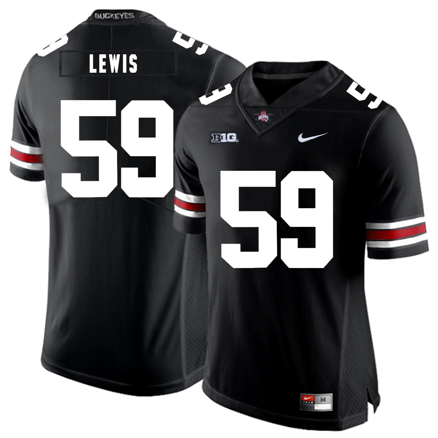 Ohio State Buckeyes 59 Tyquan Lewis Black Nike College Football Jersey