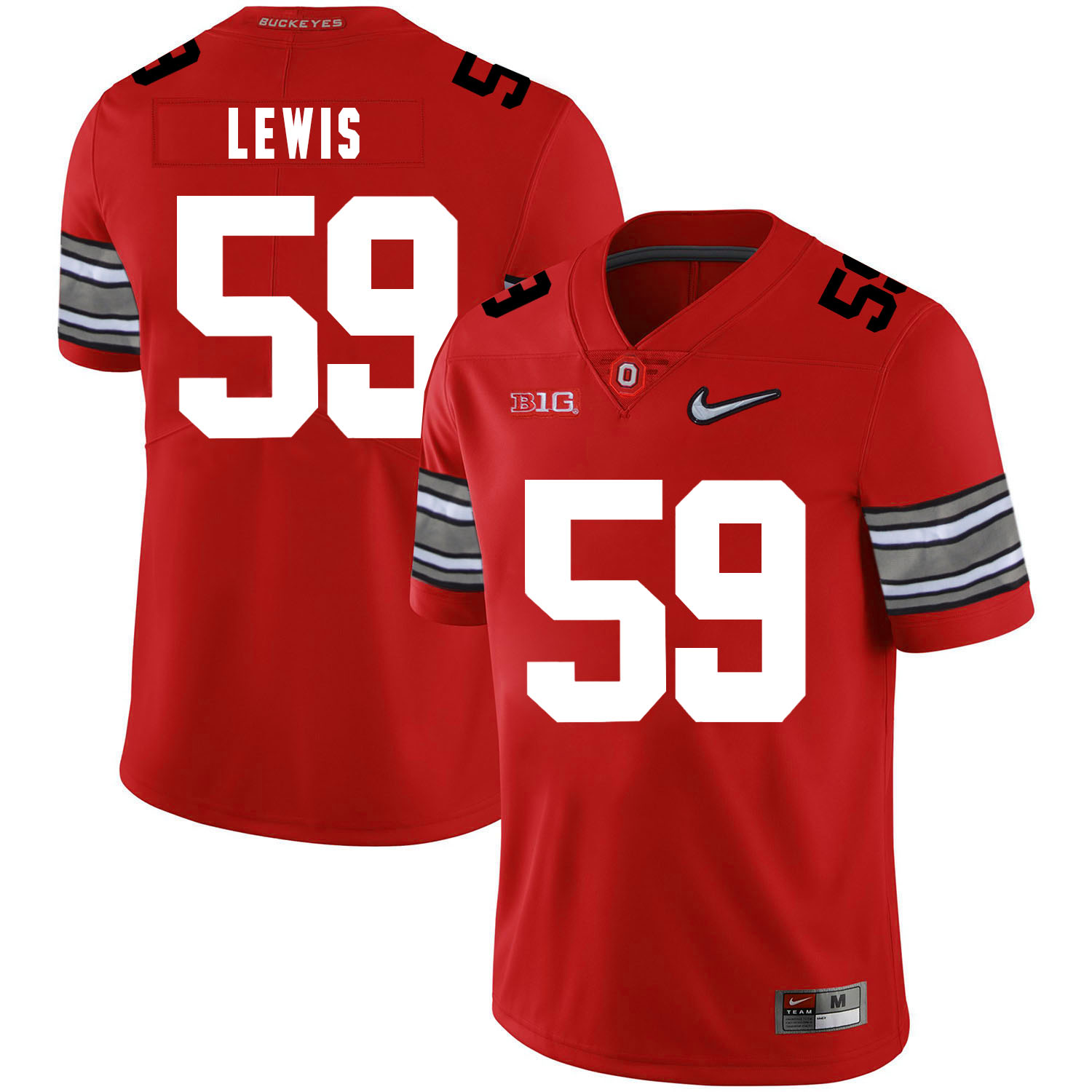 Ohio State Buckeyes 59 Tyquan Lewis Red Diamond Nike Logo College Football Jersey