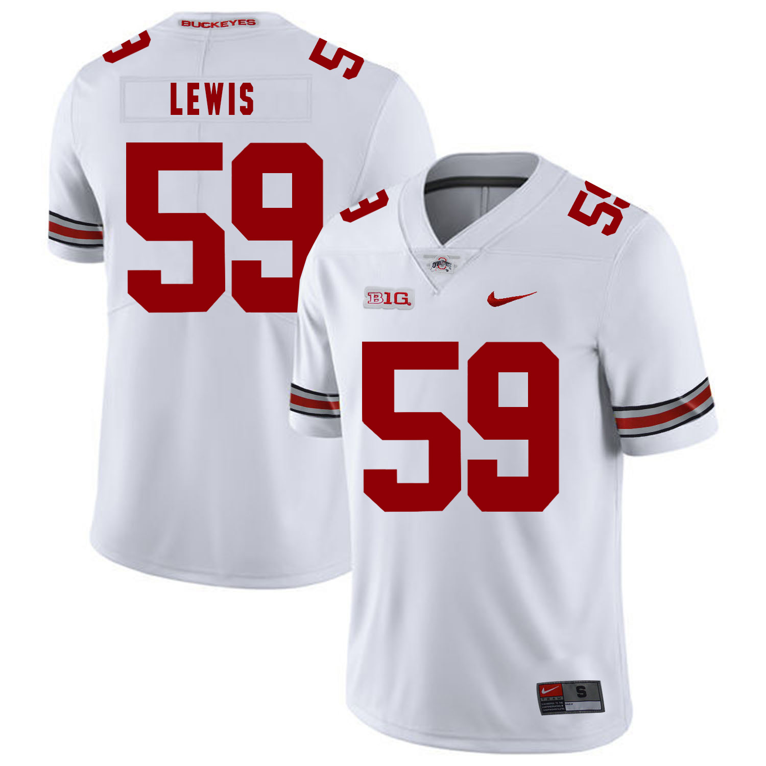 Ohio State Buckeyes 59 Tyquan Lewis White Nike College Football Jersey