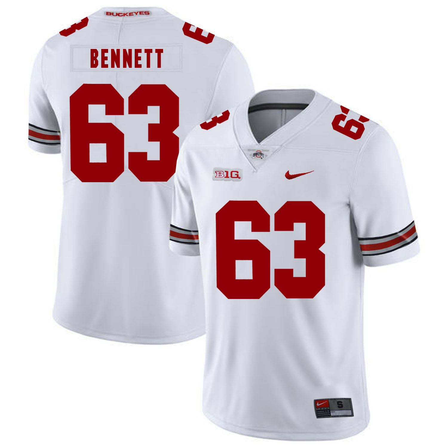 Ohio State Buckeyes 63 Michael Bennett IV White Nike College Football Jersey