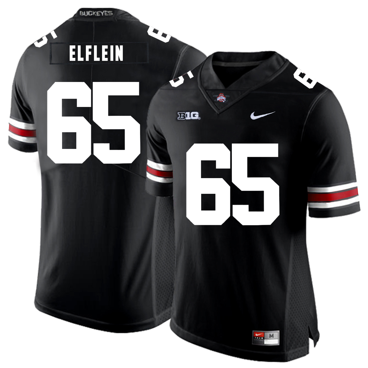 Ohio State Buckeyes 65 Pat Elflein Black Nike College Football Jersey