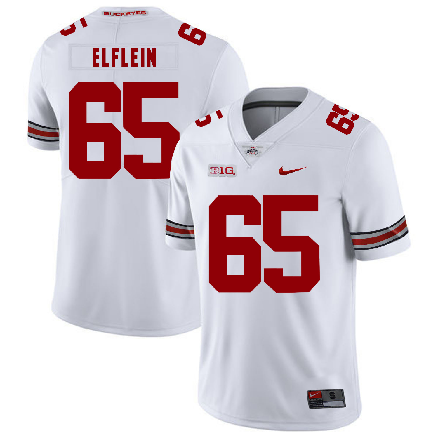 Ohio State Buckeyes 65 Pat Elflein White Nike College Football Jersey