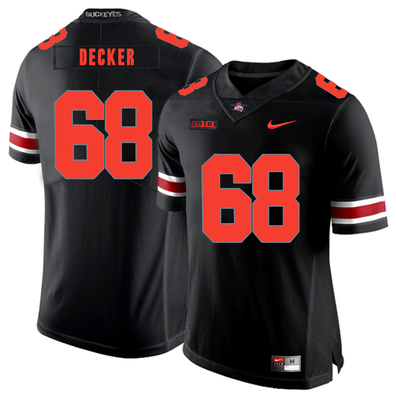 Ohio State Buckeyes 68 Taylor Decker Black Shadow Nike College Football Jersey