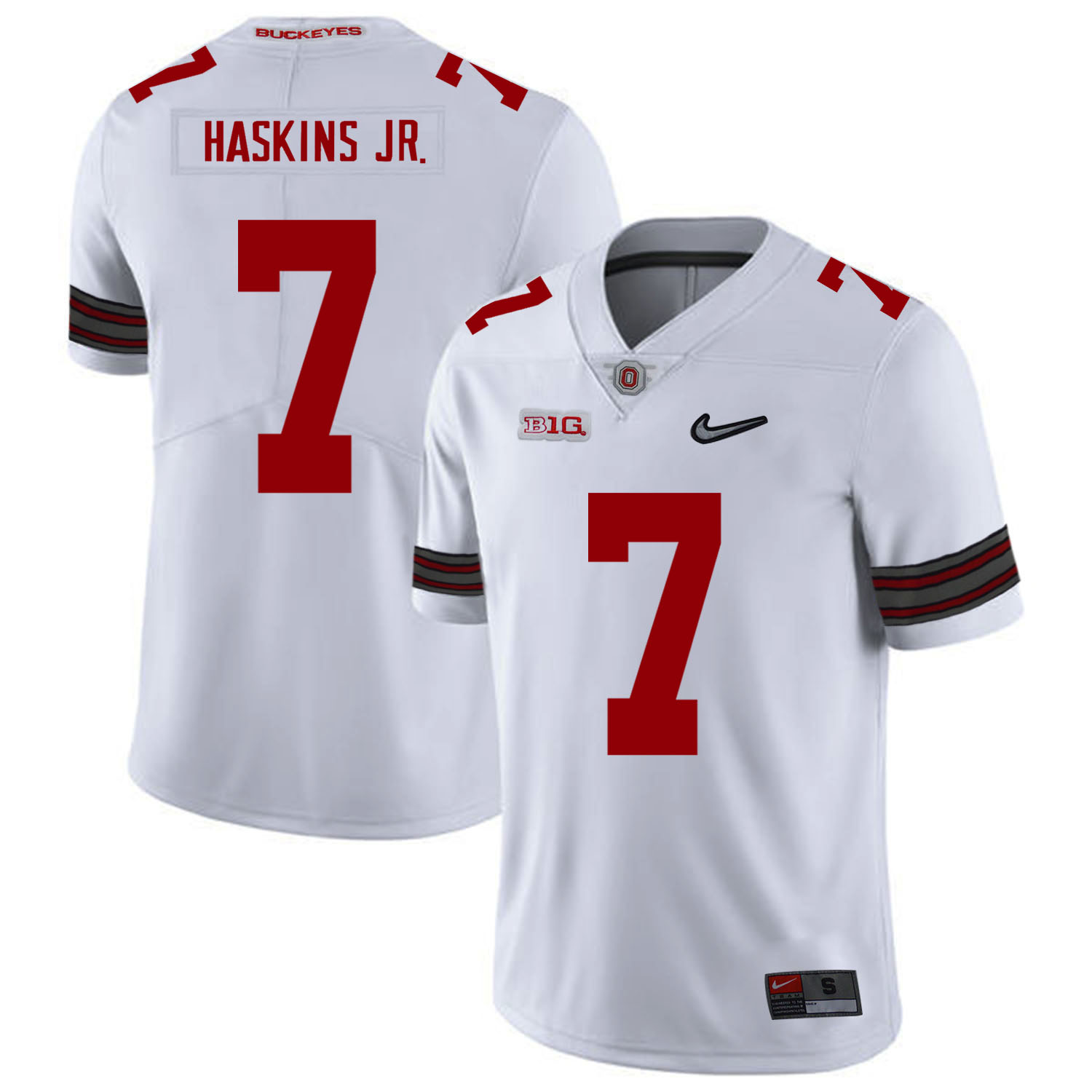 Ohio State Buckeyes 7 Dwayne Haskins White Diamond Nike Logo College Football Jersey