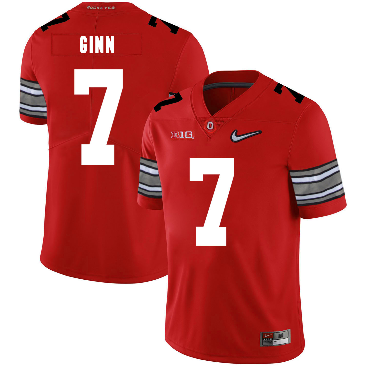 Ohio State Buckeyes 7 Ted Ginn Jr. Red Diamond Nike Logo College Football Jersey