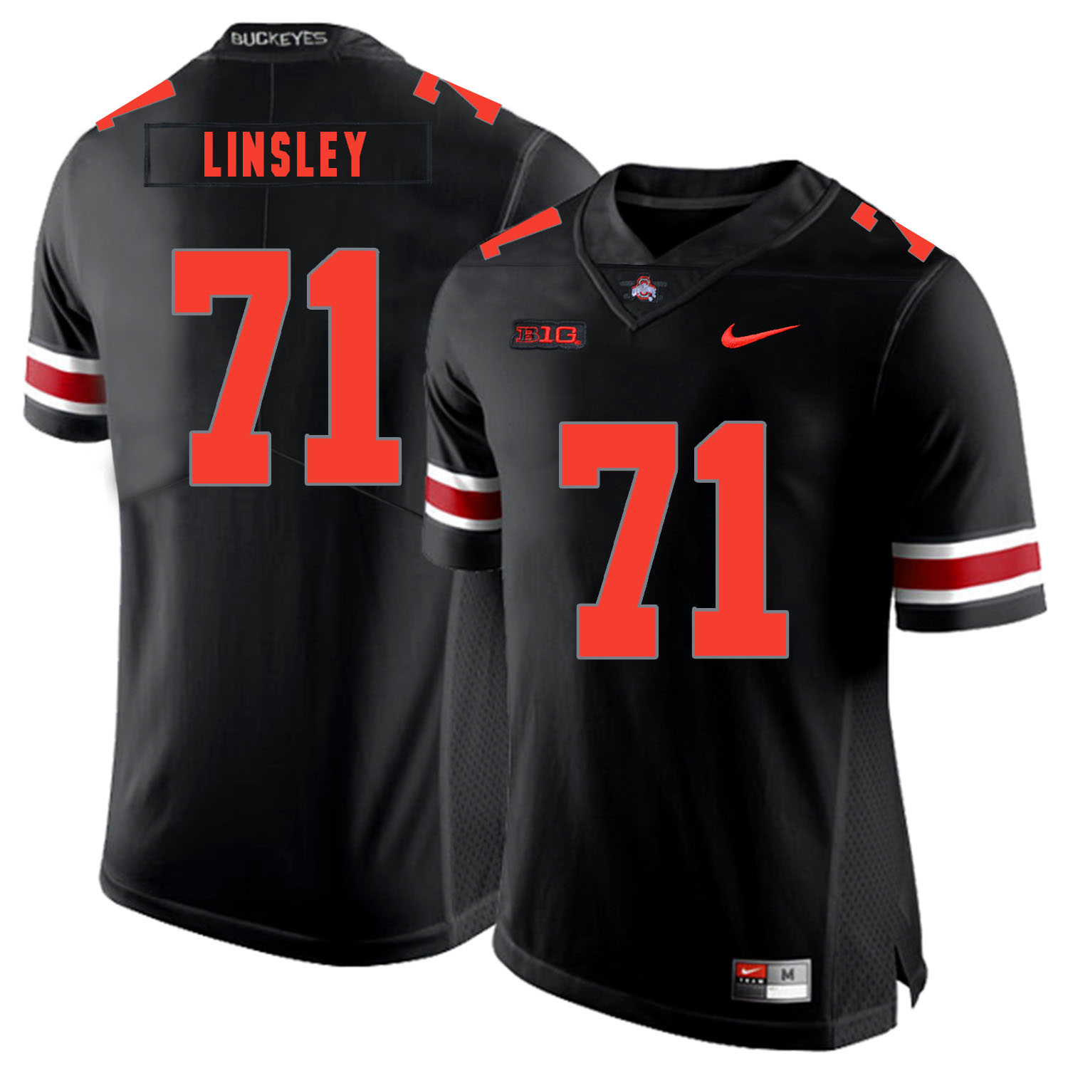 Ohio State Buckeyes 71 Corey Linsley Black Shadow Nike College Football Jersey