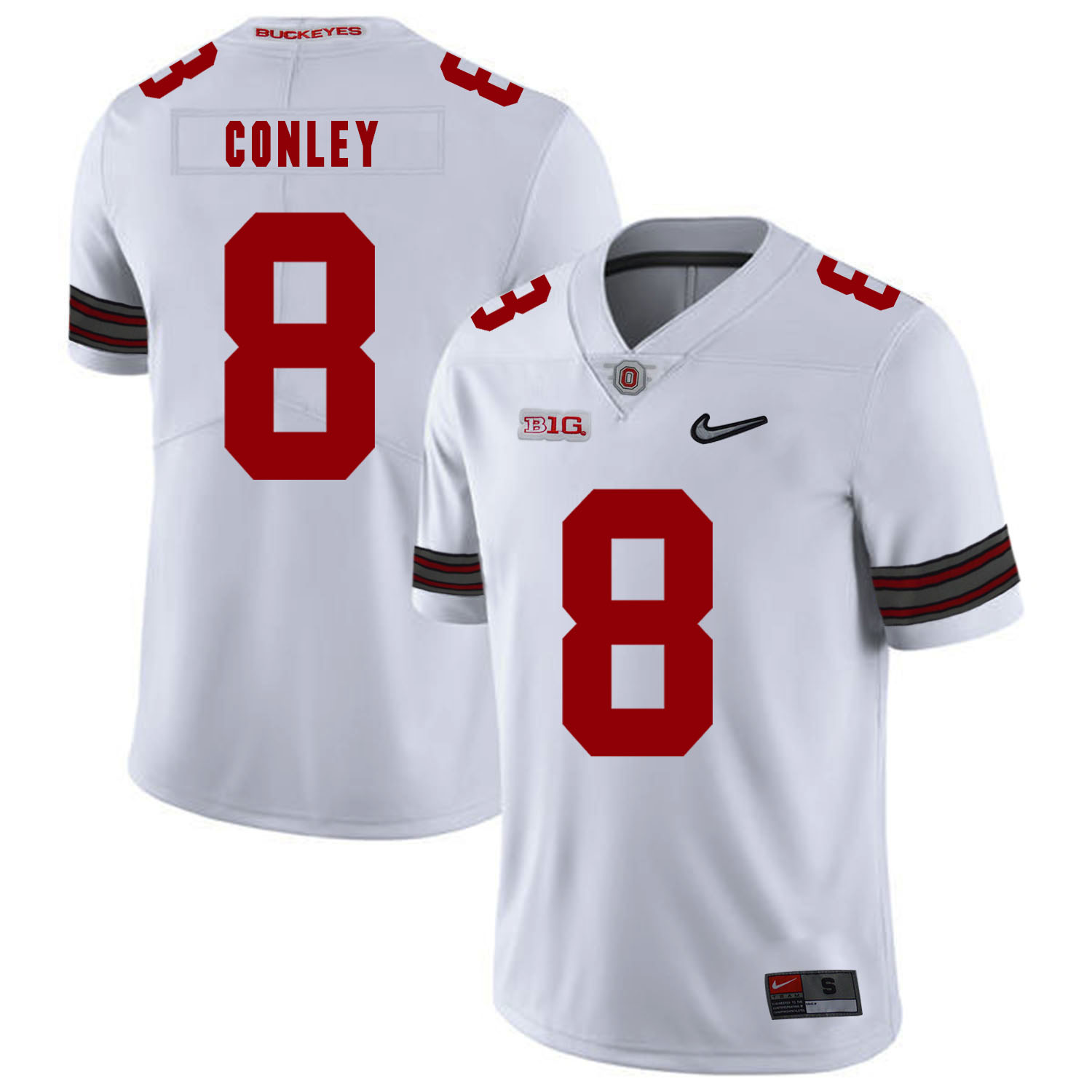 Ohio State Buckeyes 8 Gareon Conley White Diamond Nike Logo College Football Jersey