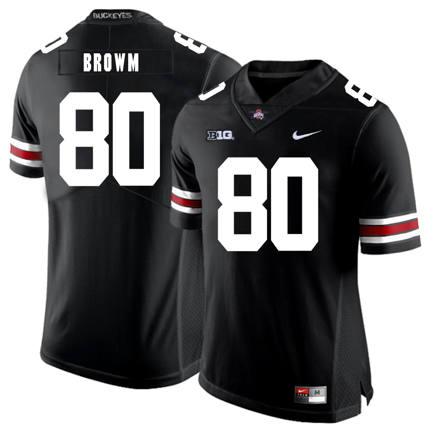 Ohio State Buckeyes 80 Noah Brown Black Nike College Football Jersey