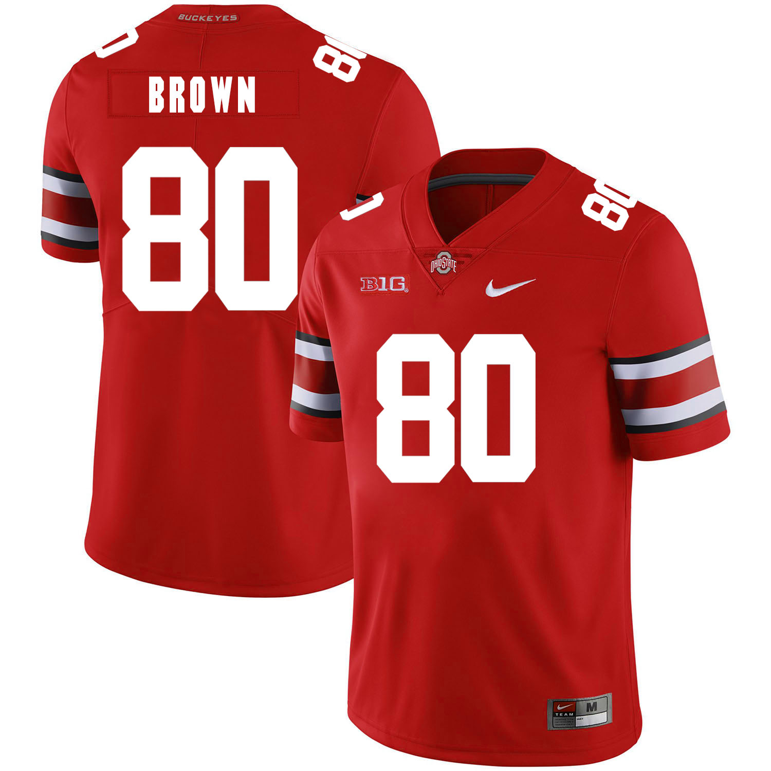 Ohio State Buckeyes 80 Noah Brown Red Nike College Football Jersey