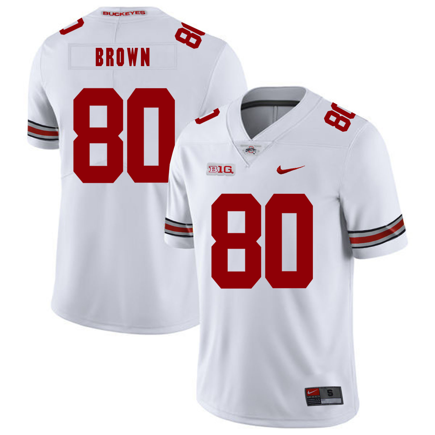 Ohio State Buckeyes 80 Noah Brown White Nike College Football Jersey