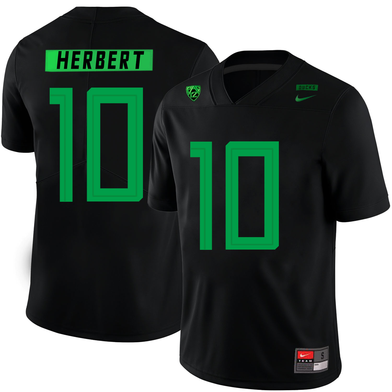 Oregon Ducks 10 Justin Herbert Black Nike College Football Jersey