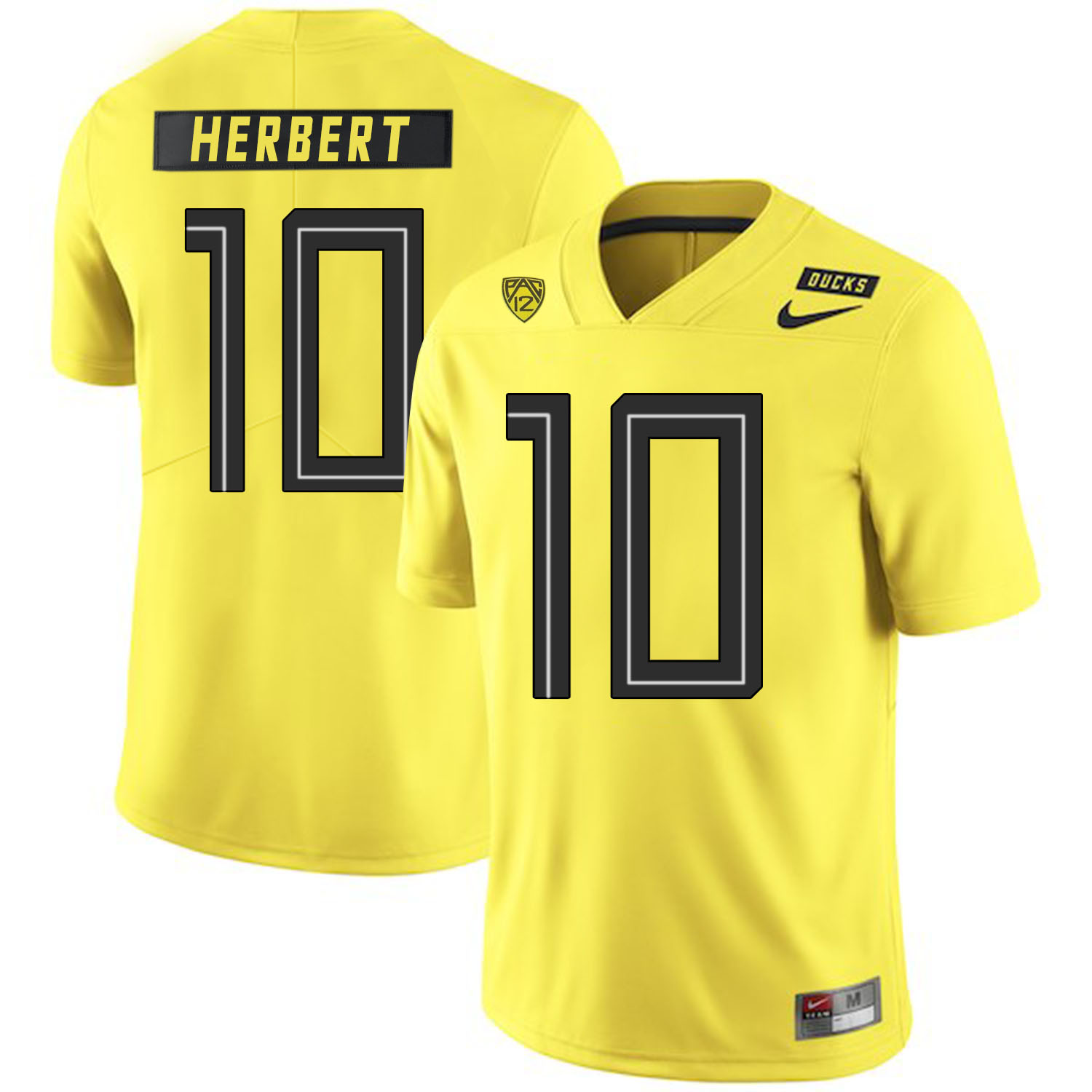 Oregon Ducks 10 Justin Herbert Yellow Nike College Football Jersey