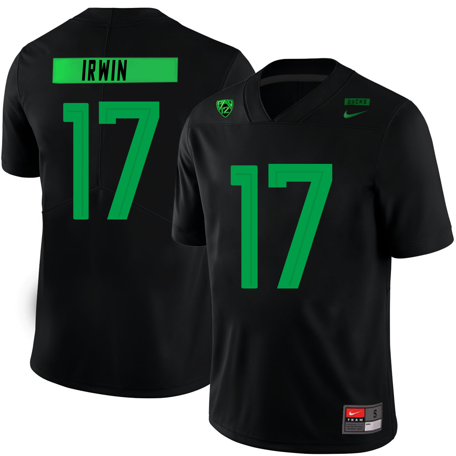 Oregon Ducks 17 Mike Irwin Black Nike College Football Jersey