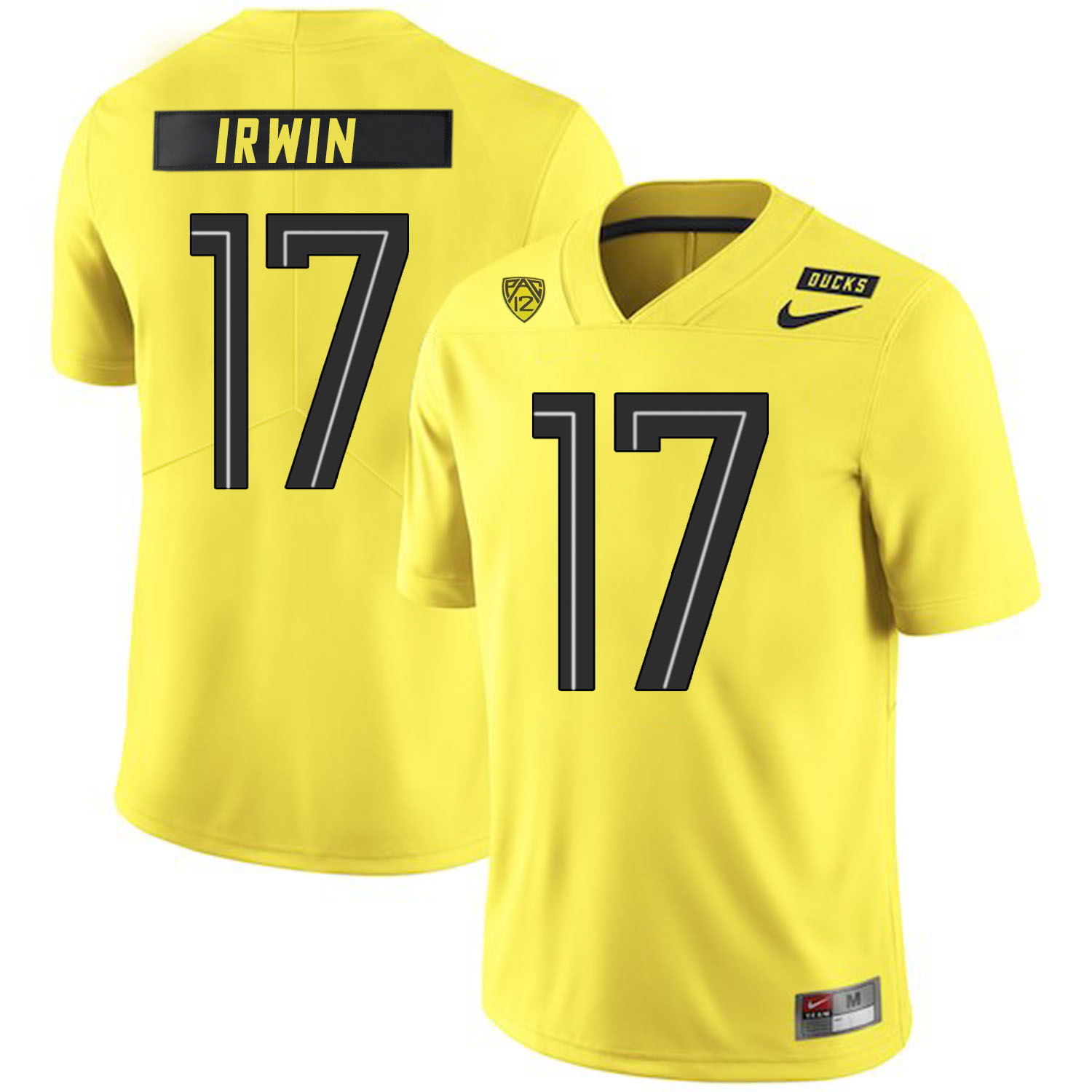 Oregon Ducks 17 Mike Irwin Yellow Nike College Football Jersey