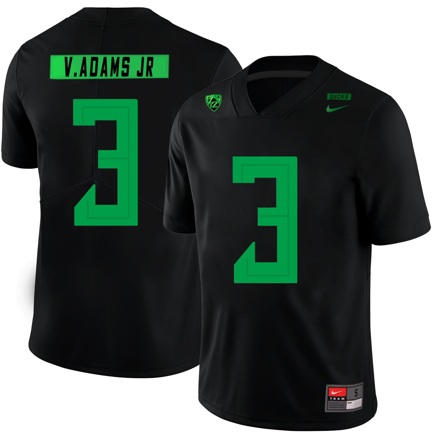 Oregon Ducks 3 Vernon Adams Jr Black Nike College Football Jersey