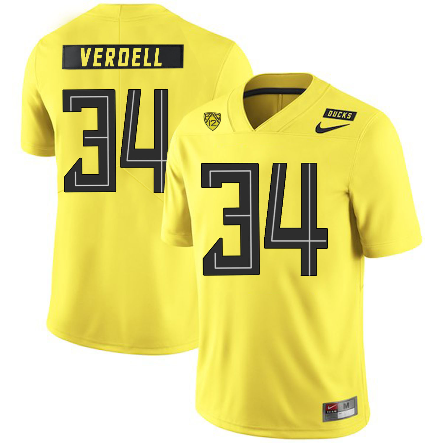 Oregon Ducks 34 CJ Verdell Yellow Nike College Football Jersey