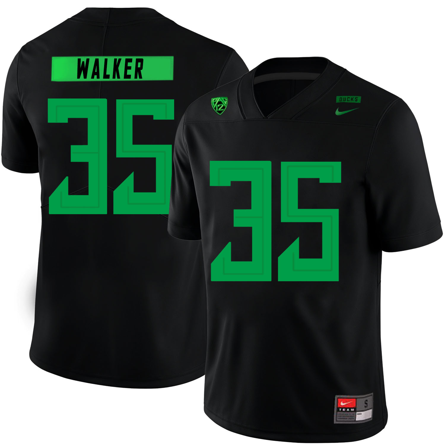 Oregon Ducks 35 Joe Walker Black Nike College Football Jersey