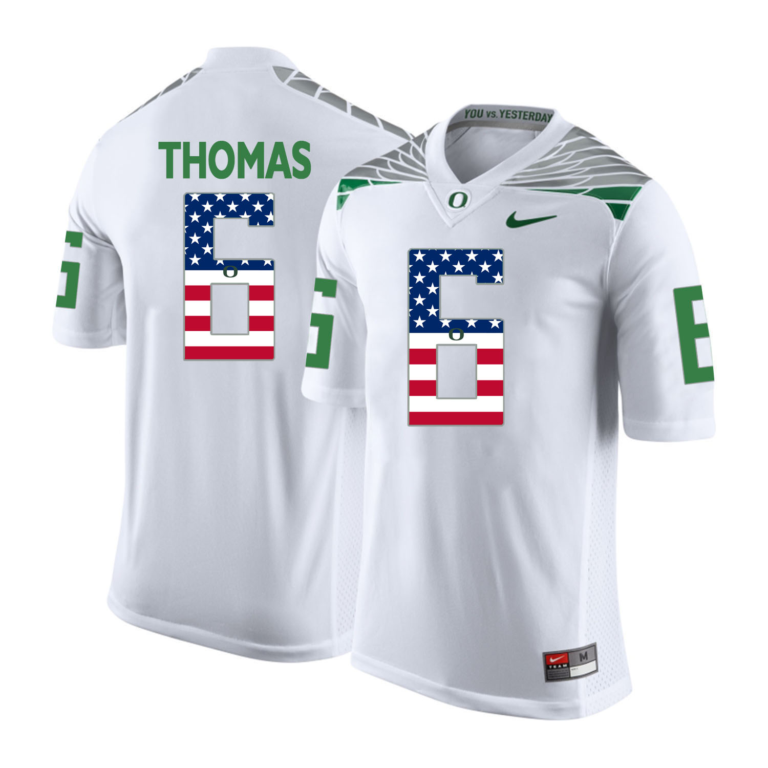 Oregon Ducks 6 De'Anthony Thomas White USA Flag College Football Jersey